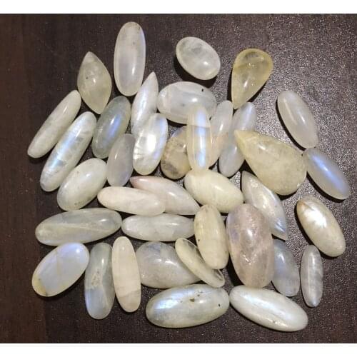 Natural Moonstone Irregular Size Pendant Beads Loose Gem Stone Cabochon For jewelry making Mixed 5pcs/lot 10-20mm in Size