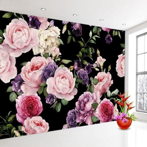 Custom Mural Wallpaper Rose Peony Flowers Wallpapers For Living Room Bedroom Backdrop Home Wall Decoration Photo Wall Painting