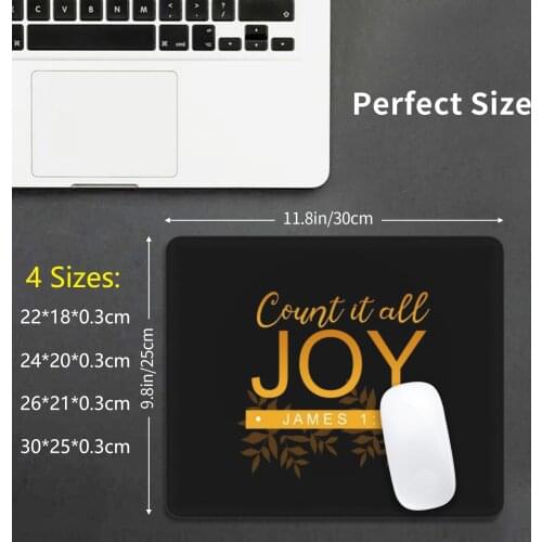 Count It All Joy-Gold And Black Mouse Pad DIY Print Cushion Jw Jw Ministry Jw Souvenirs Jw Gifts Jw Gift