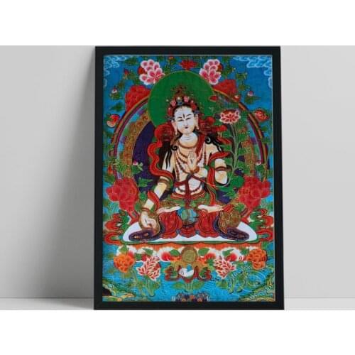 Ancient Chinese Murals Deities Poster, Vintage Mystical Oriental Style Art Prints, Classical Art Colored Drawing Home Wall Decor