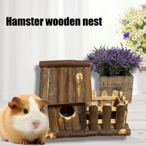 Durable Hamster House Stable Exquisite Wood Sturdy Pet Sleeping Cabin for Pet Small Animal Cages Hamster Toys Play Supplies