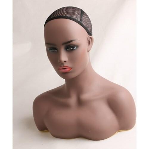 1 pc stock Realistic Half Body Double Shoulder PVC Training Mannequin Heads for Display Wigs Hat Jewelry