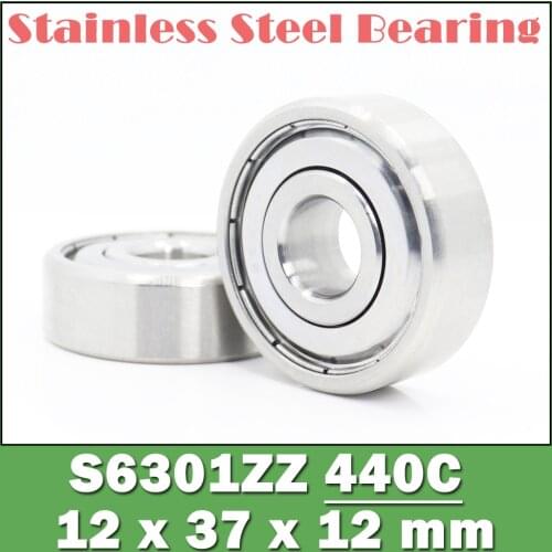 S6301ZZ Bearing 12*37*12 mm ( 10PCS ) ABEC-1 S6301 Z ZZ S 6301 440C Stainless Steel S6301Z Ball Bearings
