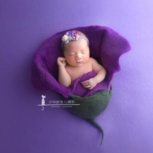 Newborn Photo Shoot Wool Felt Wraps Baby Wool Flora Wrap Blanket Basket Filler Stuffer Accessories Studio Photo Props