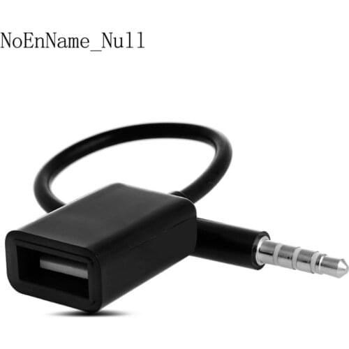 3.5mm Male AUX Audio Plug Jack To USB 2.0 Female Converter Cable Cord Fr Car MP3