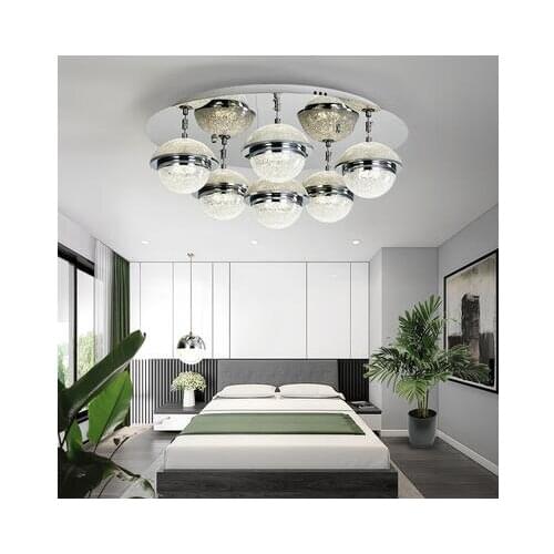 Warm romantic living room lamp room master bedroom lamp round led crystal lamp simple modern creative ceiling lamp
