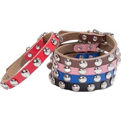 Rivets Pure Cowhide Pet Collar Dog Leash Pet Collar Dog Collar Dog Leash Dog Collars Dog Tag Dog Harness and Leash Set