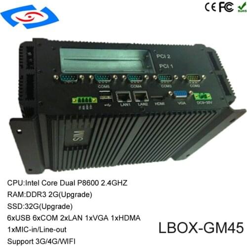 Factory Store Low Price Fanless Embedded Mini Industrial PC With Intel Pentium P8600 Dual Core CPU Support Customization Box PC