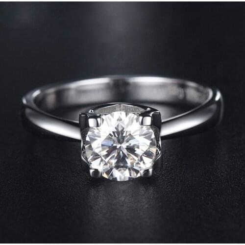 Vintage 100% 925 Sterling Silver Created 1 Carat Wedding Rings For Women Pass Diamond Test Party Jewelry Fine Jewelry GIft