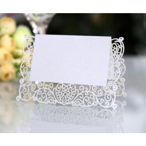 100PCS/LOT Can Customized Style Laser Cut Table Name Card Place Card Party Table Favor Decoration