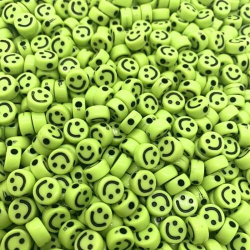 20pcs 10mm Smiley face Acrylic Clay Shape Spacer Beads For DIY Handmade Jewelry Craft Accessories#09