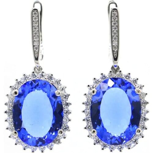 20x10mm 2020 New Arrival Created Pink Kunzite Gift For Sister Silver Earrings