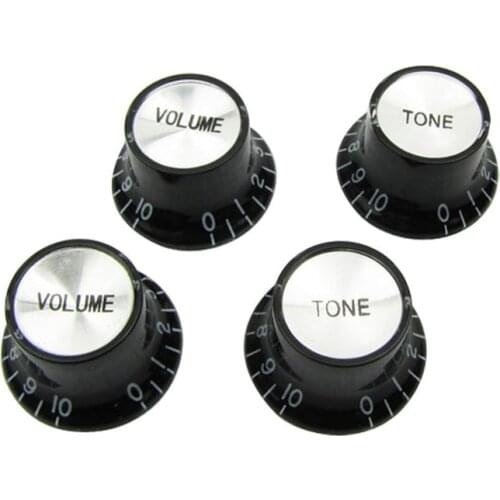 4pcs Electric Guitar Knobs Silver Reflector Volume Tone Speed Control Knob for LP SG Style Electric Guitar Accessories