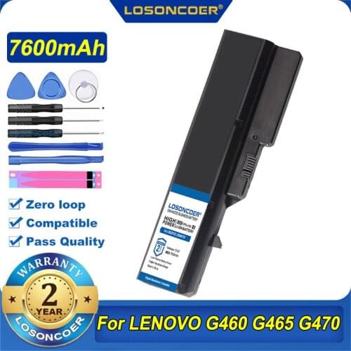 7600mAh L09M6Y02 L10M6F21 L09S6Y02 L09L6Y02 Battery for Lenovo G460 G465 G470 G475 G560 G565 G570 G575 G770 Z460 V370 V470 Z460