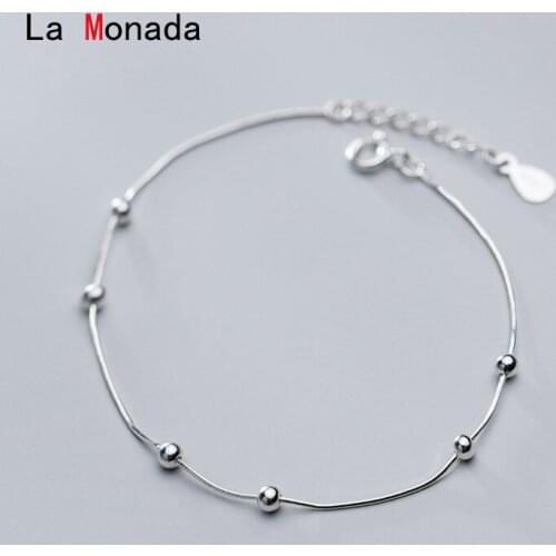 La Monada Bracelets For Women Silver 925 Sterling On Hand Luxury Minimalist Bead Fine Silver 925 Jewelry Bracelet Woman Snake