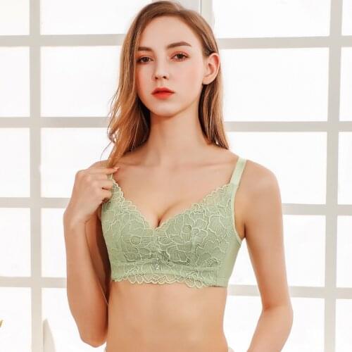 Sexy Bras for Women Underwear Wireless Lace Bra Breathable Push Up Lingerie Thin Lace Hollow Corset Bralette C D Cup Brassiere