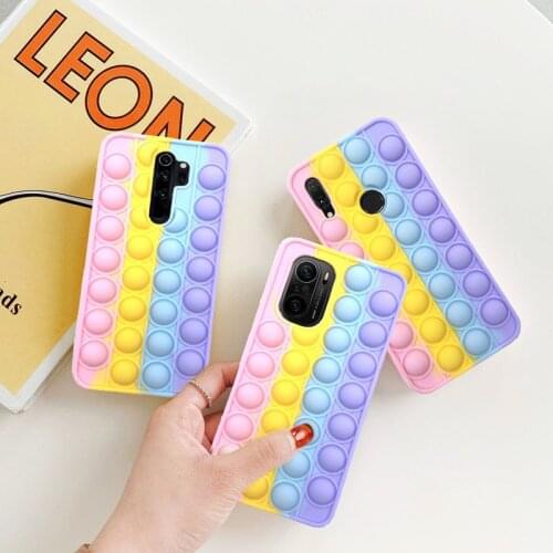 Poco M3 F3 Push Pop Bubble Stress Reliver Toy Soft TPU Case for Xiaomi Redmi Note 8 Pro 9S 7 K20 Mi 8 9T 10T Lite Fidget Cover