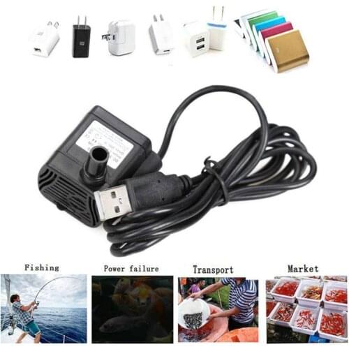 DC5V USB Mini Submersible Water Pump Aquarium Fountain Air Fish Pond Tank Fish Tank Pet Water Dispenser