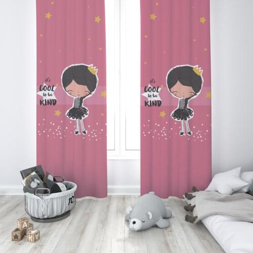 Curtains Children 3D Printed Decorative Items Home Childrens Room Cool to Be Kind Pink Model 075