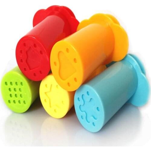 Kids DIY Crafting Set 5Pcs Learning Educational Toy Plastic Plasticine Mold Polymer Clay Tools Syringes Shape Funny Multi-color
