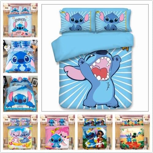 Disney Lilo & Stitch Bedding Set Children Duvet Covers Pillowcases Cartoon bed set Comforter Bedding Sets bedclothes bed linen