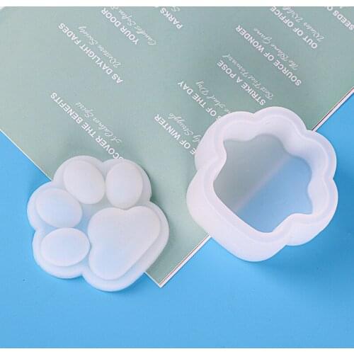 Epoxy Mold Cat Claw Storage Box Silicone Mold for DIY Mirror Jewelry Crystal