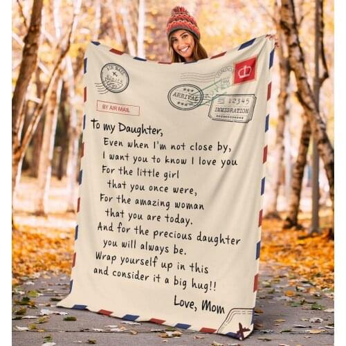 Flannel Throw Blanket Letter Printed Quilts Air Mail 3d Print Keep Warm Sofa Child Blanket Home Textiles Dreamlike Family Gift