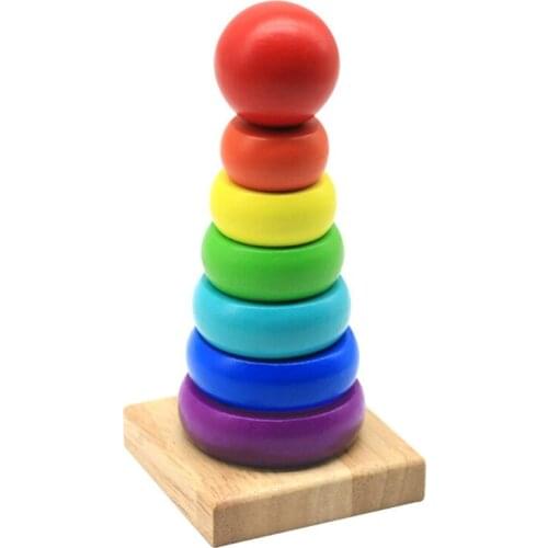 Interactive Toy Wooden Stacking Block Rainbow Stimulation Puzzle Board Creative Sorting Game Plugging Toy Toddler Gift