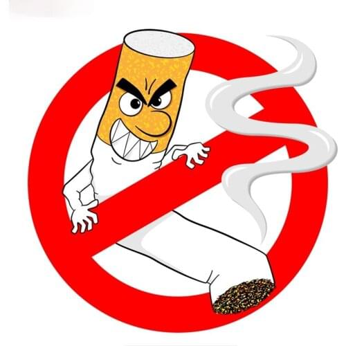 Interesting NO SMOKING Warning Colorful Car Sticker Funny Auto Automobile Car Stickers Sunscreen Waterproof PVC 15x14cm