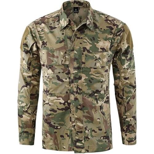 Tactical Men Outdoor Camouflage Fishing Shirt Climbing Cycling Wear Military Training Hiking Clothes Male Hunting Quick-dry Top