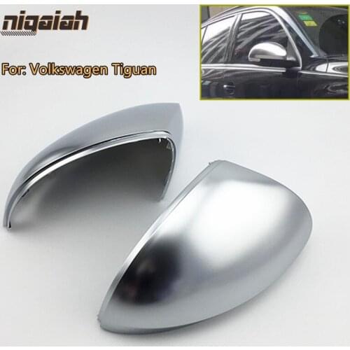 For VW Tiguan 2009-2016 Matt Chrome Mirror Covers for Volkswagen Tiguan 2017-2019 Side Door Wing Mirror Caps 1:1 Replacement