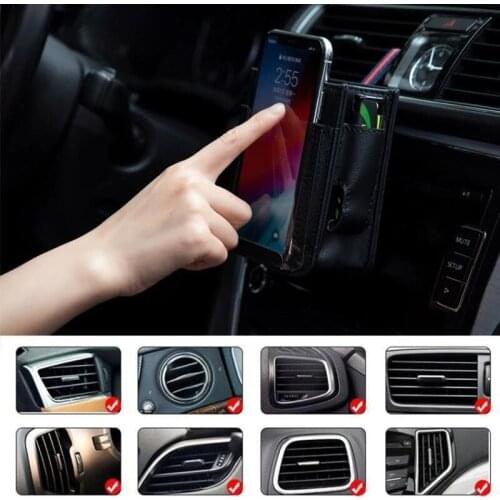 Multifunctional Car Pocket Automotive Air Vent Mobile Phone Storage Pouch Small Bag Mobile Phone Bag Cases Covers Storage