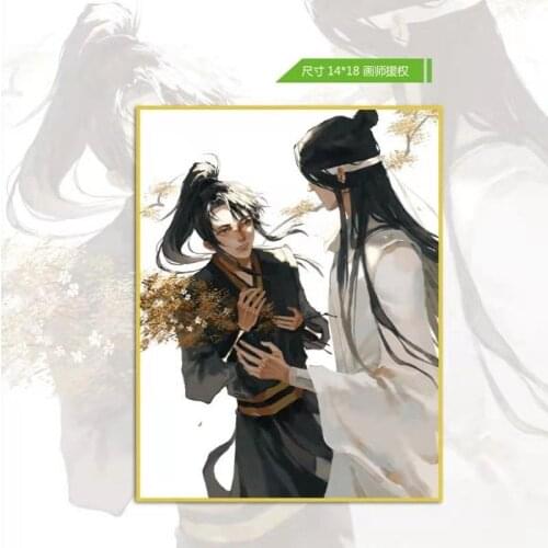 Mo Xiang Tong Xiu Mo Dao Zu Shi Lan Wangji Wei Wuxian Colored Paper Badge Brooch Pin BL Anime Wangxian CP Doujin Around