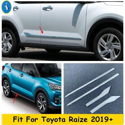 Yimaautotrims ABS Chrome Car Side Door Body Molding Anti-scratch Protector Strips 4Pcs Cover Trim For Toyota Raize 2019 - 2021