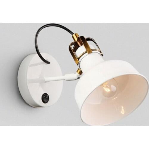 American Country Style Loft Industrial Wind Wall Lamp Simple White Living Room Bedside Lamp Creative The Study Bedroom