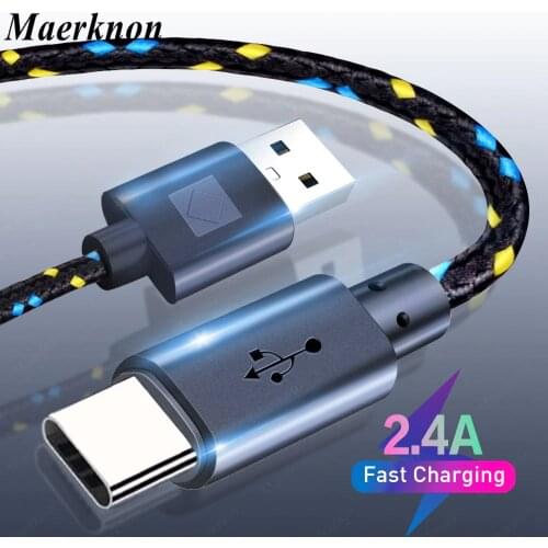 Type C Nylon Cable Date Fast Charging Cord For Samsung S6 S7 For Huawei Xiaomi redmi note 9 pro Mobile Phone USB-C type-c Cables