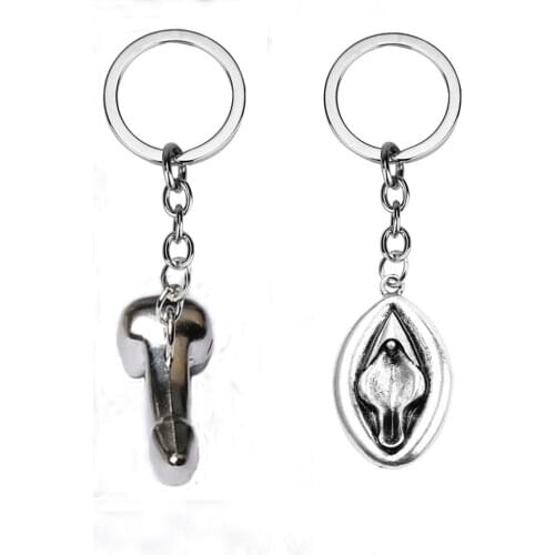 2021 new male reproductive organ personality key penis Female Genital Key Chain men and women couple fashion keychain