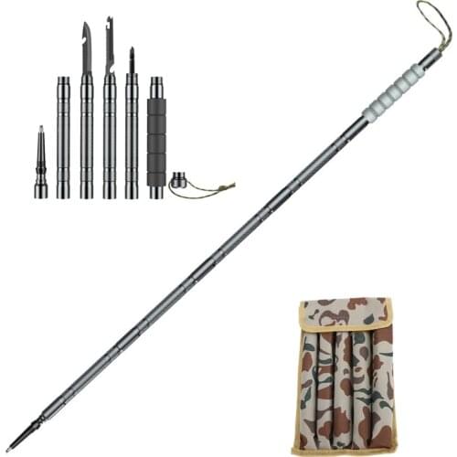 Camping TrekkingTrekking Pole Walking Sticks for Outdoor Camping Hiking Multifunctional Folding Ultralight Stick for Sale