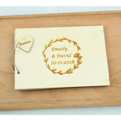 Personalized wedding rustic wedding wood guestbook custom name date guestbooks vintage wedding party favors decoration