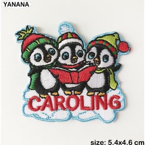 Penguin singing caroling Clothing Decoration Patch Iron on Clothing