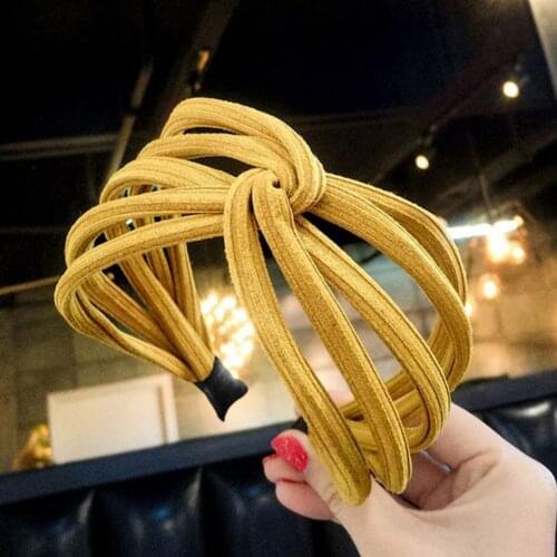 Korean Hairband Fashion Wide Knot Headband Bezel Scrunchy Women Girls Hollow Out Head Hoop Headdress Hair Clip Hair Accessories