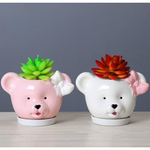 Succulents Plant Pot Ceramics Flowerpot Balcony Flower Planter Creative Design Lovely Mini Cute Animals Home Garden Bonsai Pots
