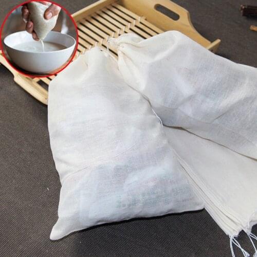 3 Sizes Pure Cotton Fine Mesh Nut Milk Strainer Reusable Yogurt Coffee Tea Juice Muslin Cheese cloth Bag Kitchen Accessories