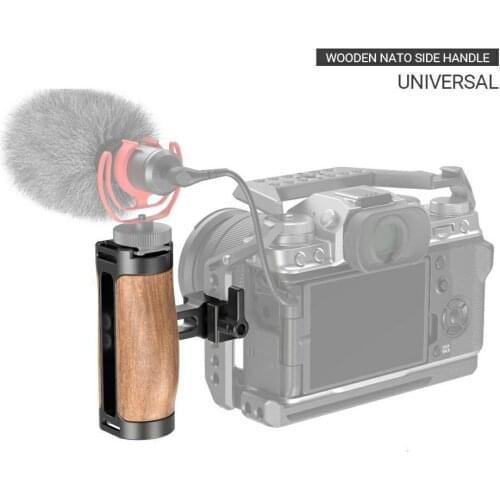 SmallRig DSLR Camera Qucik Release Hand Grip Wooden NATO Side Handle for Video Film Shooting for Sony Camera for Canon 2915