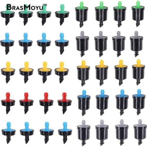 BRASMOYU 200PCS 4L 8L 10L 20L 30L 40L 50L 60L Plants Drip Micro Irrigation Sprinklers Pressure Compensation Emitter 1/4'' Nozzle