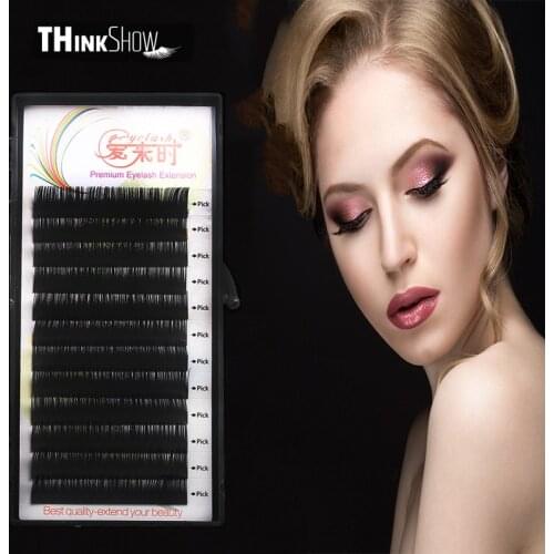 Thinkshow Individual Lash 100% Handmade 3D Volume Eyelash Extension Natural Long Korea Silk Mink Individual False Eye lashes