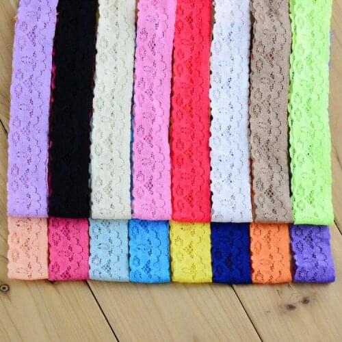 Hot New 160pcs/lot High Quality Lace Headband 16C for girls Headwear 1" Width Kids Elastic Headband DIY Accessories HD15