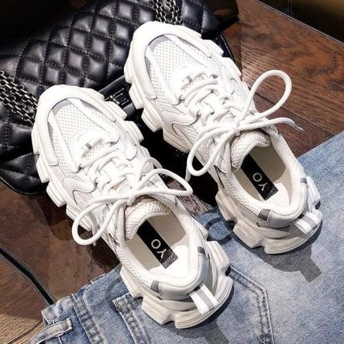 2021 New Torre Shoes Womens White Shoes Breathable Mesh Joker Online Celebrity Casual Sneakers Platform Shoes