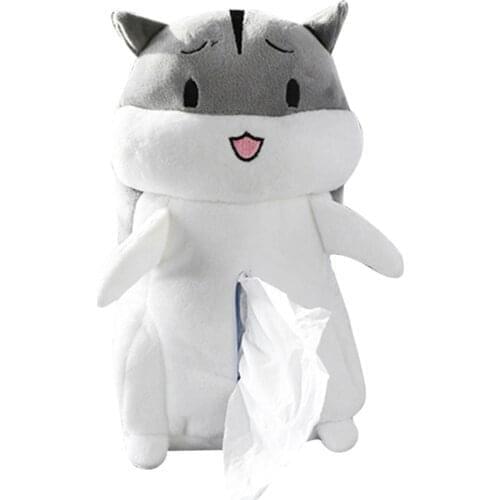 2021 Newest Creative Plush Cute Cartoon Car Livingroom Bathroom Bedroom Hamster Tissue Box For Car And Home