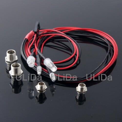 2pcs RC Car Truck Tank HSP Tamiya D3 using 4Leds LED Light Set Headlight Taillight new